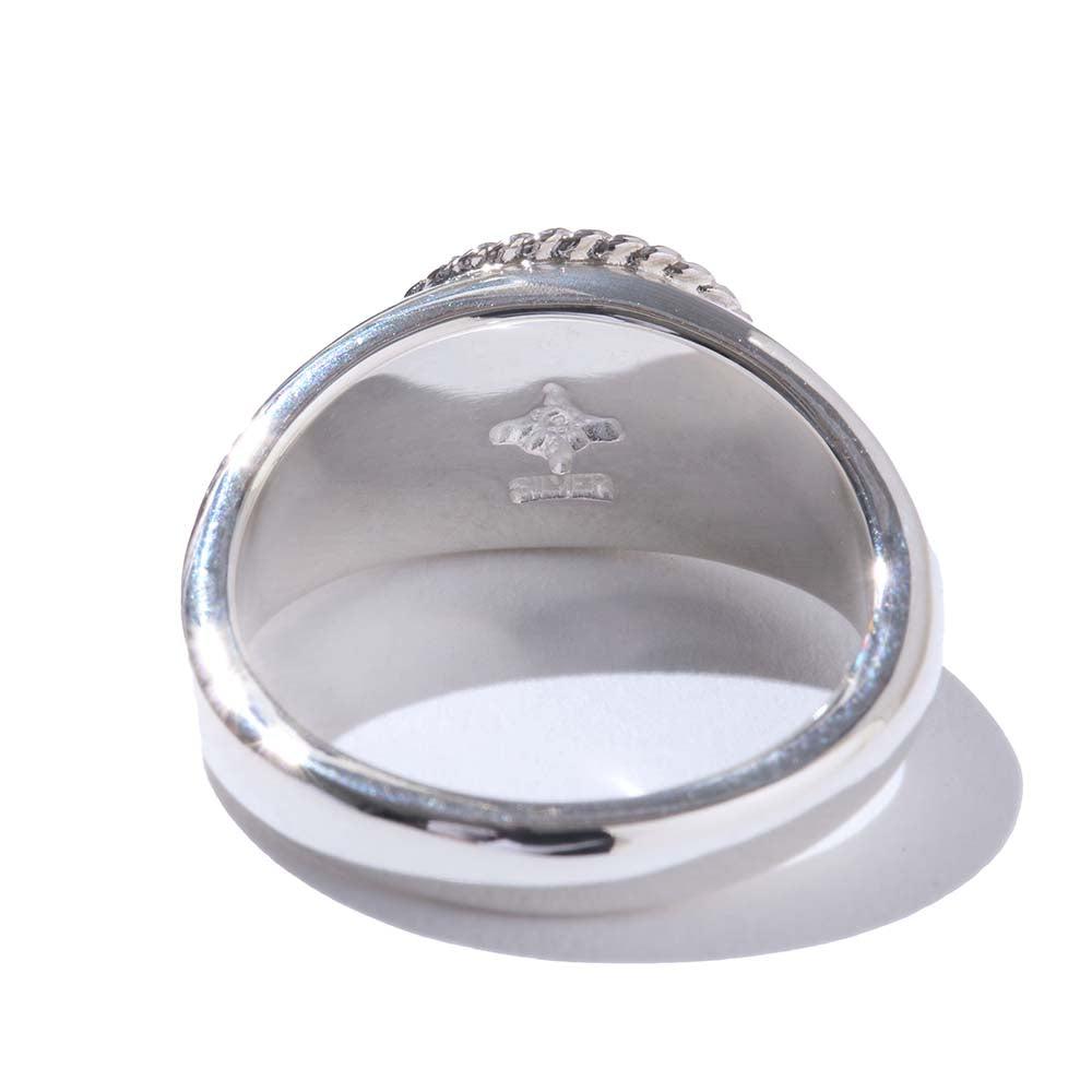 First Arrow's Oval Stamp Stand Ring w/Turquoise (R-169)-Jewellery-Clutch Cafe