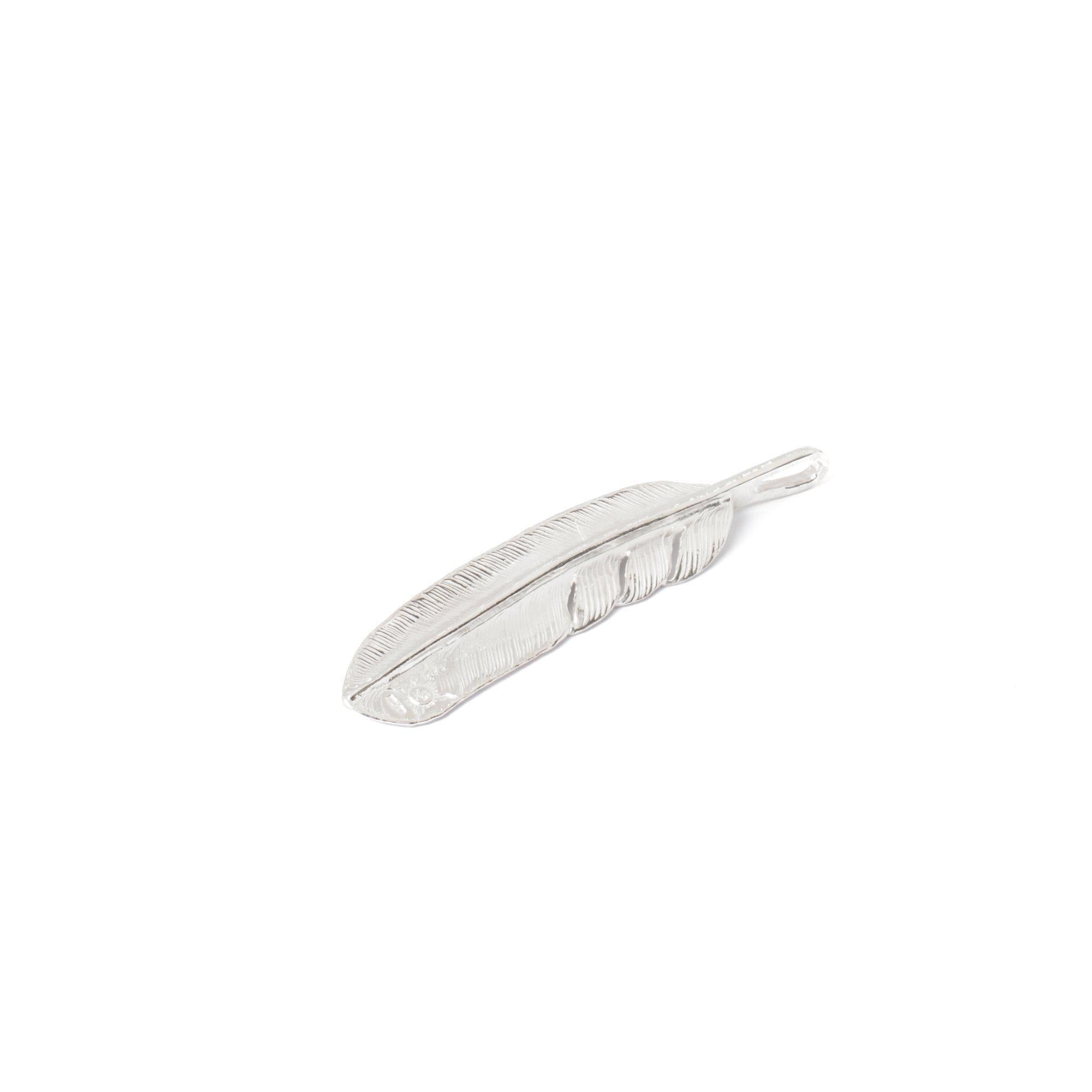 First Arrows Silver Feather Pendant Large P-001-Jewellery-Clutch Cafe