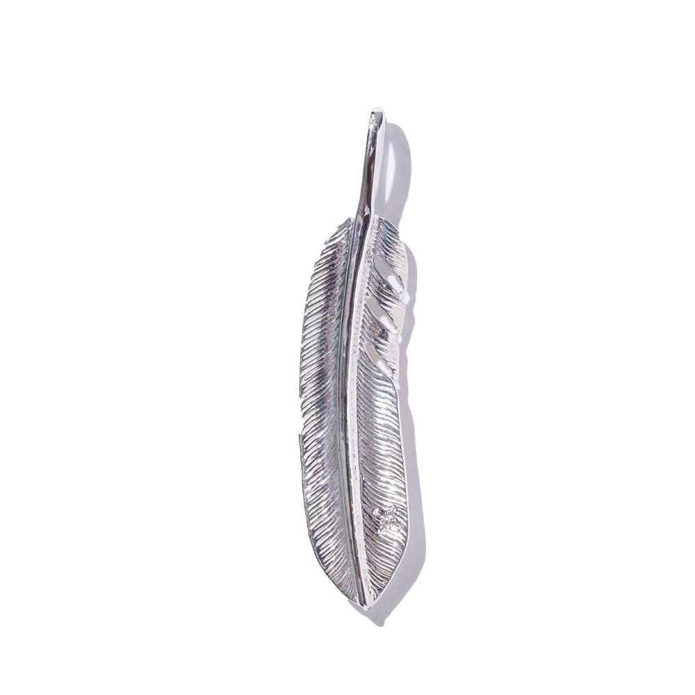 First Arrow's Silver Feather Pendant M P-519-Pendant-Clutch Cafe