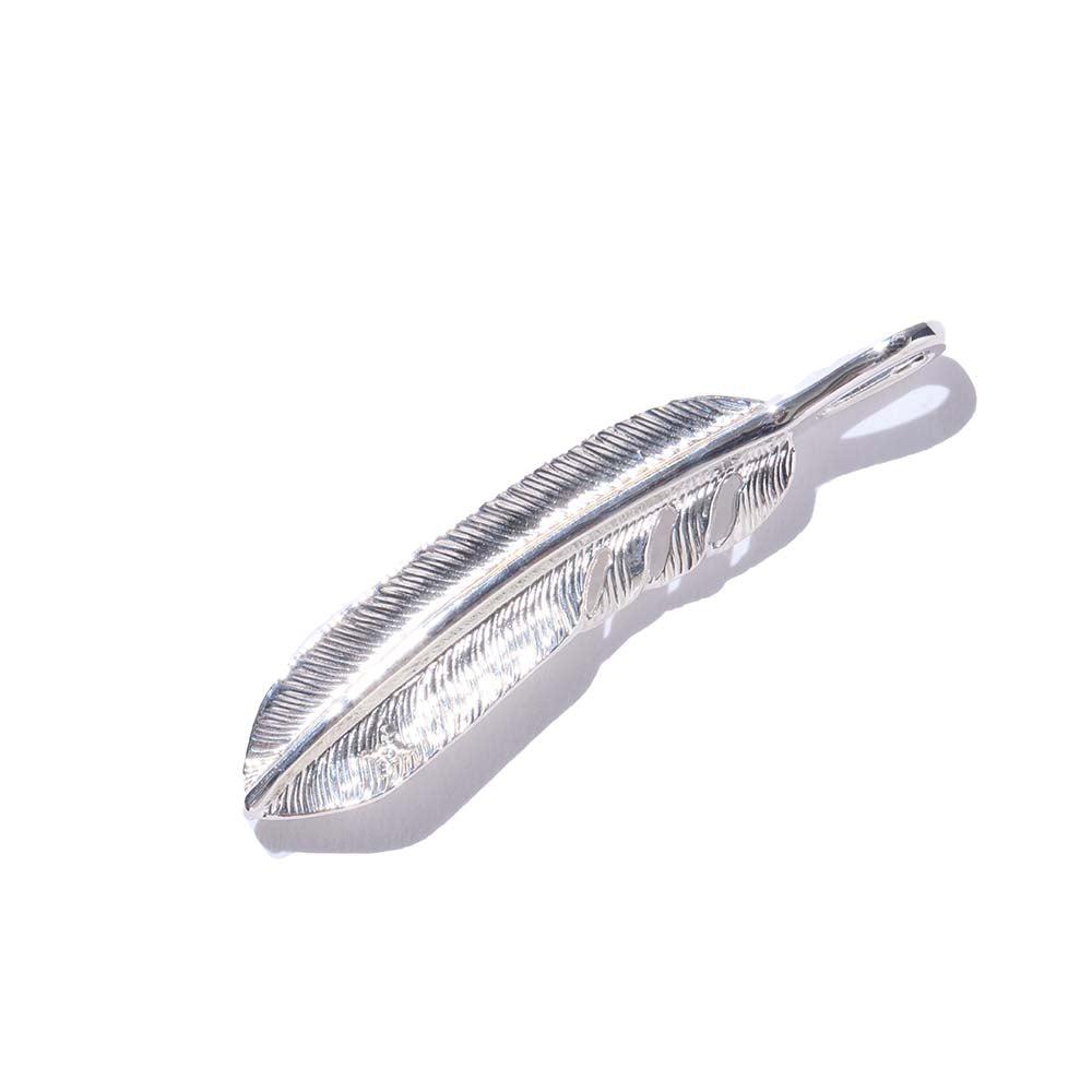 First Arrow's Silver Feather Pendant M P-519-Pendant-Clutch Cafe