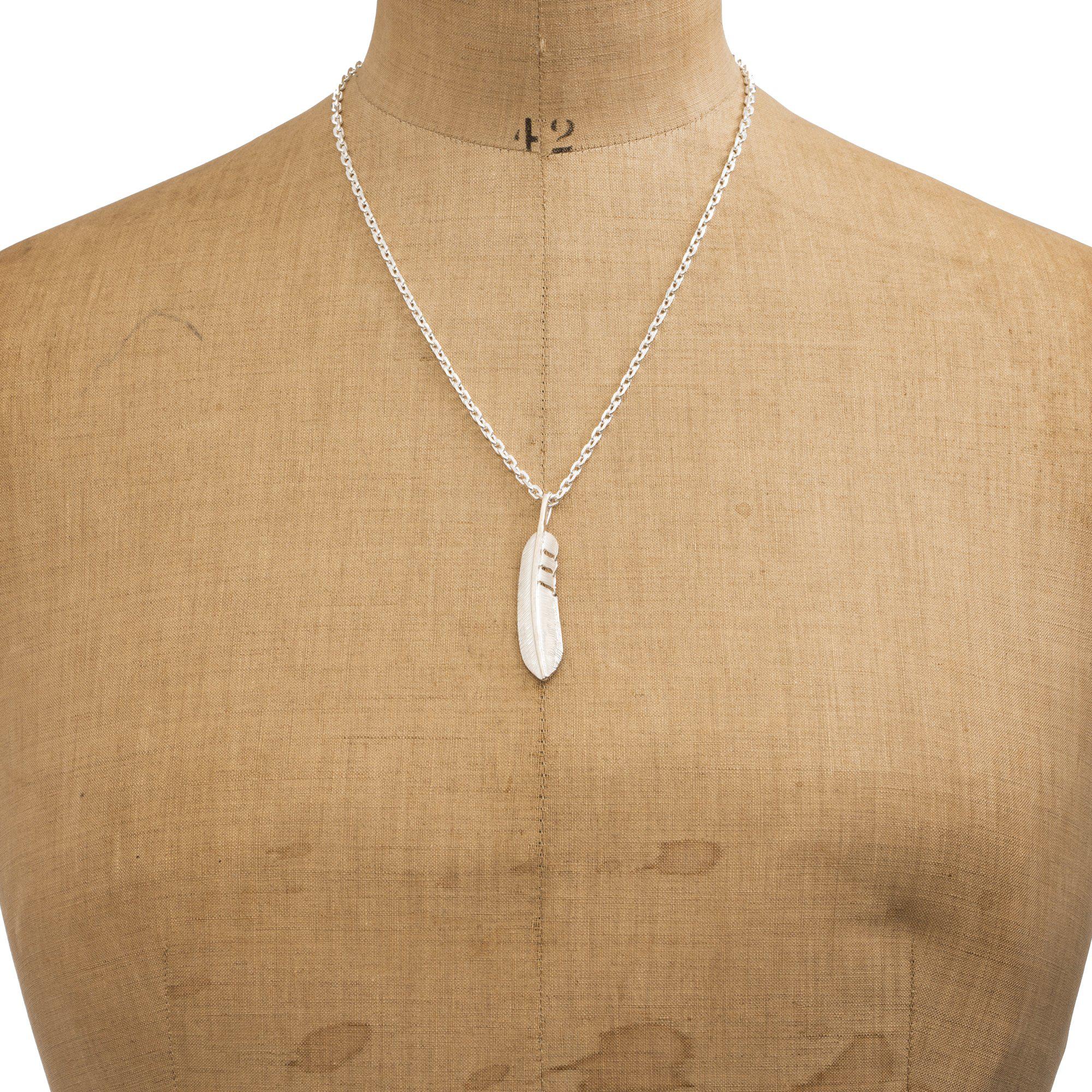 First Arrows Silver Feather Pendant M P-519-Jewellery-Clutch Cafe