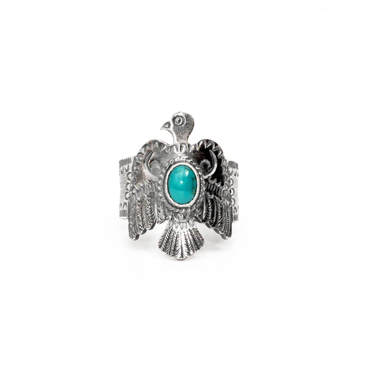 First Arrow's Thunderbird ring with turquoise R-150