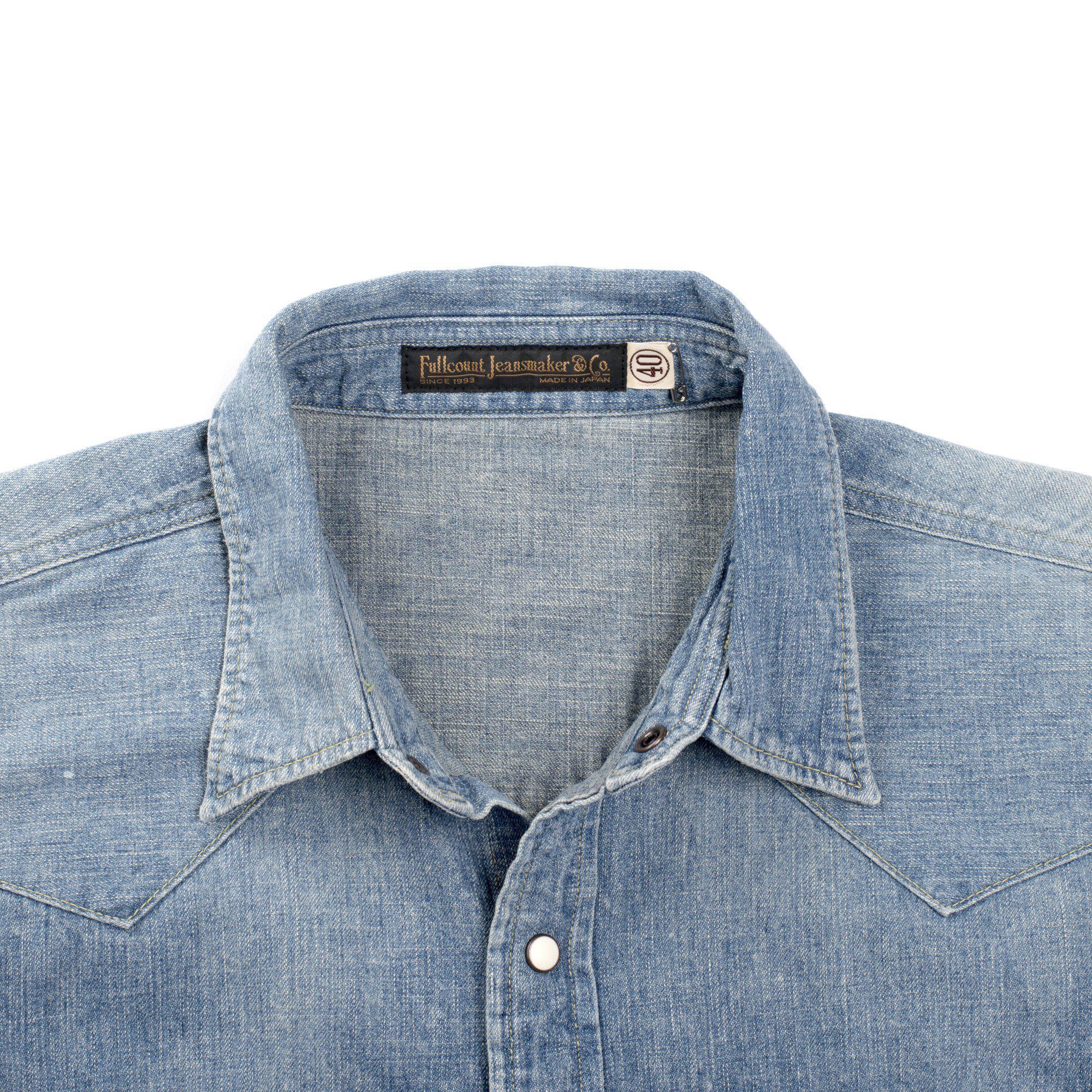 Full Count 4894HW Denim Western Shirt-Clutch Cafe-Clutch Cafe