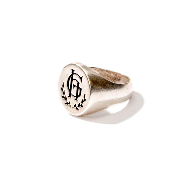 Glad Hand Silver Signet Ring-Accessory-Clutch Cafe