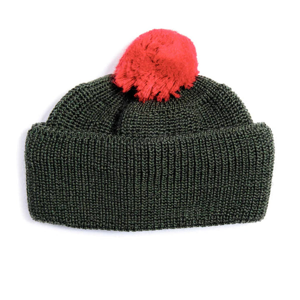 Heimat Mechanics Bobble Hat Military Green/Safety Red-Hat-Clutch Cafe