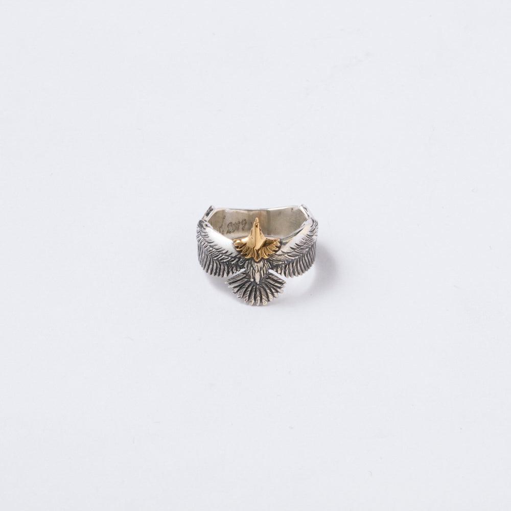 Horizon Blue K18 Head 3cm Eagle Ring ER04-Jewelry-Clutch Cafe