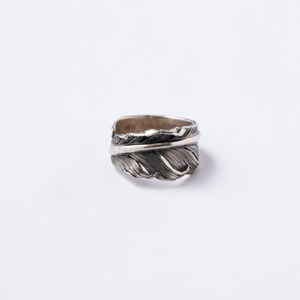Horizon Blue Middle Feather Ring 18 FR02-Jewelry-Clutch Cafe