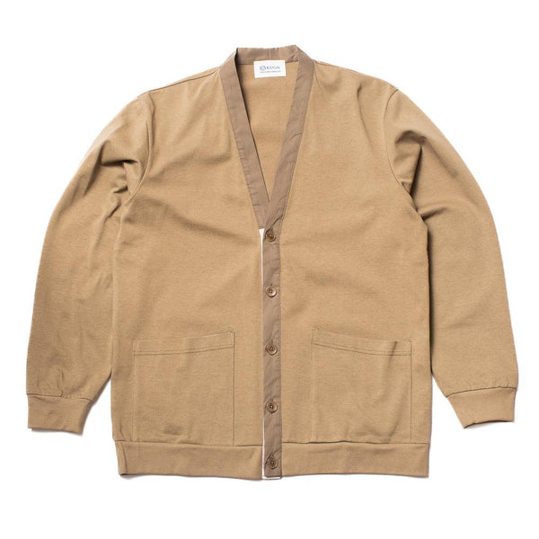 KUON Boro Patched Jersey Cardigan Beige-Cardigan-Clutch Cafe