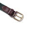 KUON Leather Belt Sakiori Trim Brown/Forest Green-Belts-Clutch Cafe