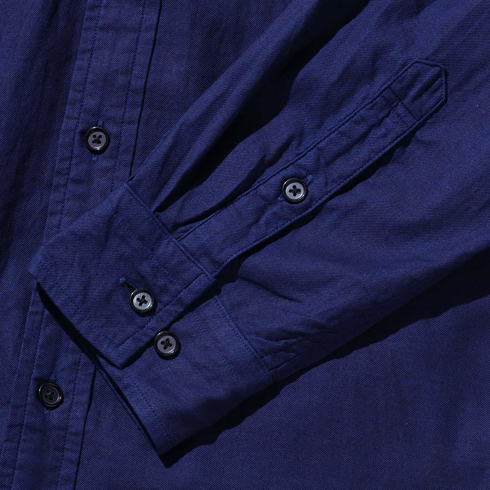 KUON Regular Collar Shirt Aizome Indigo Blue-Shirts & Tops-Clutch Cafe