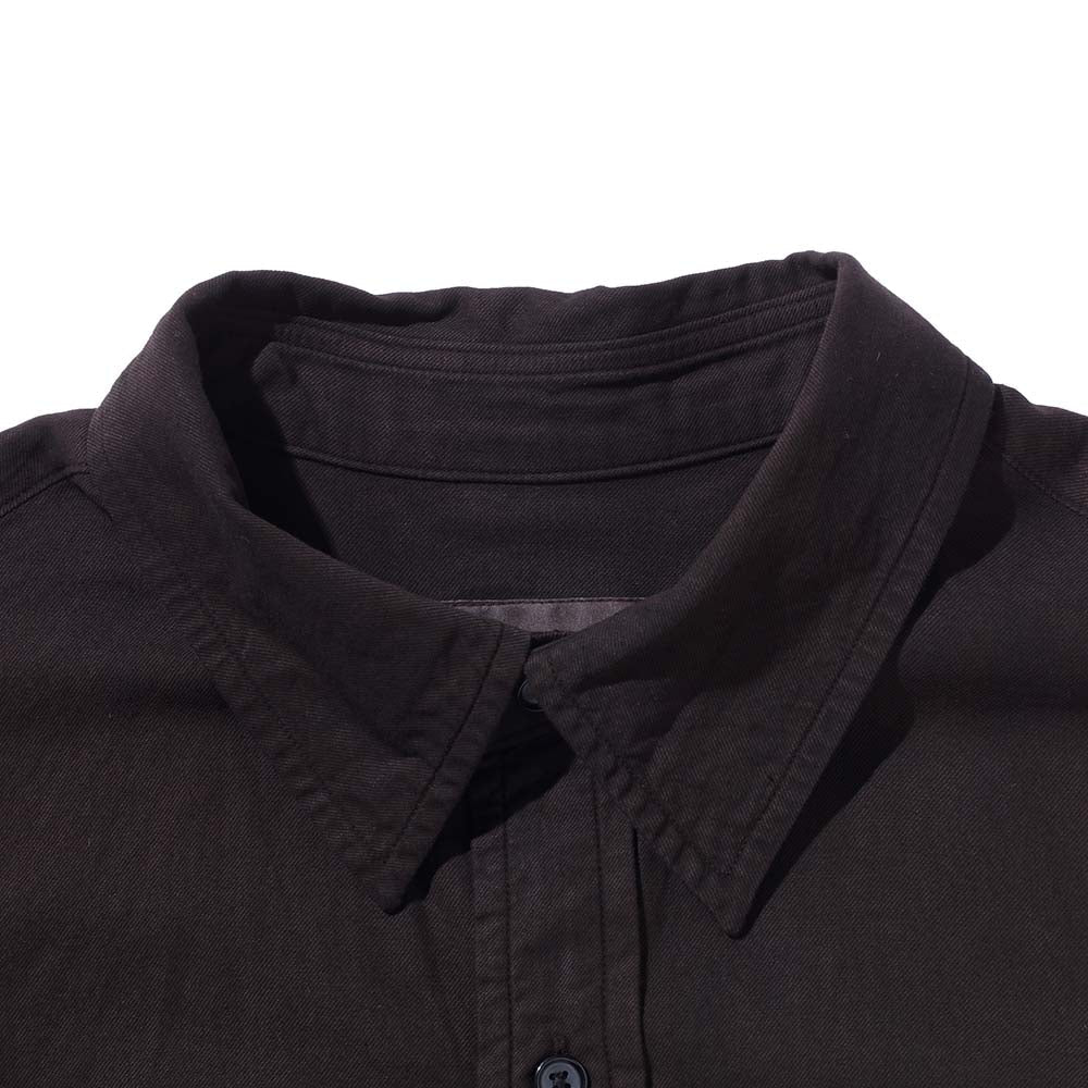 KUON Regular Collar Shirt Dorozome Mud Brown-Shirts-Clutch Cafe