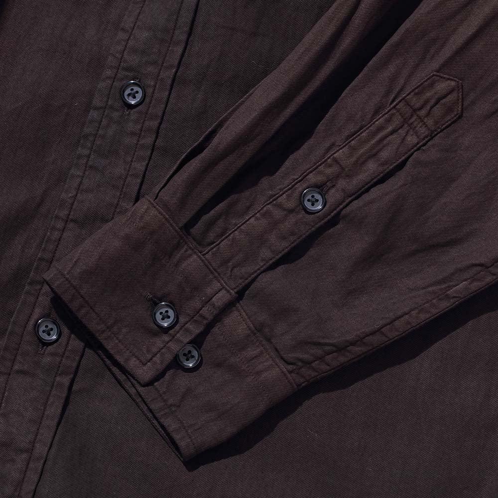 KUON Regular Collar Shirt Dorozome Mud Brown-Shirts-Clutch Cafe