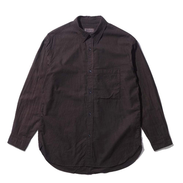KUON Regular Collar Shirt Dorozome Mud Brown-Shirts-Clutch Cafe