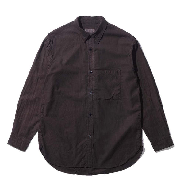 KUON Regular Collar Shirt Dorozome Mud Brown – Clutch Cafe