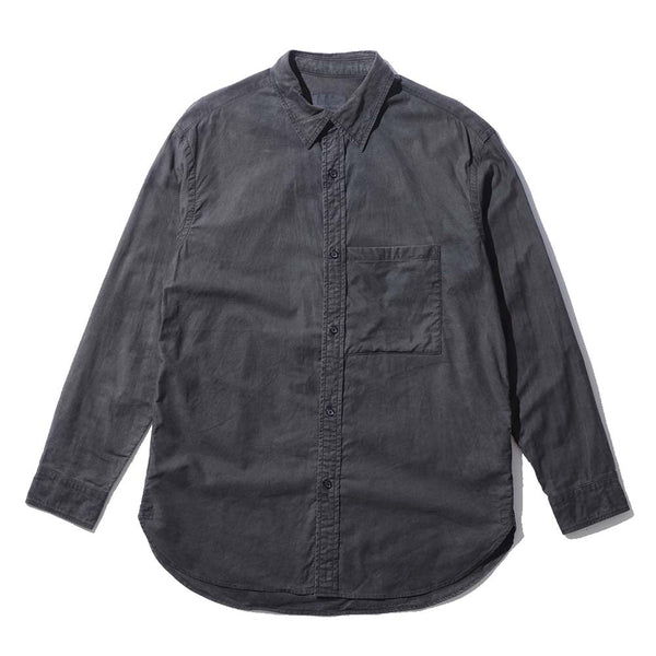 KUON Regular Collar Shirt Sumizome Charcoal Grey-Shirts-Clutch Cafe