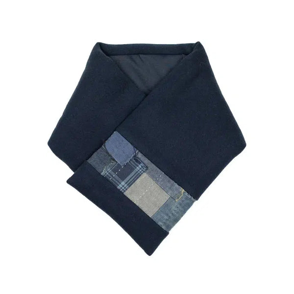 KUON Wool Jersey Boro Scarf Navy-Scarf-Clutch Cafe