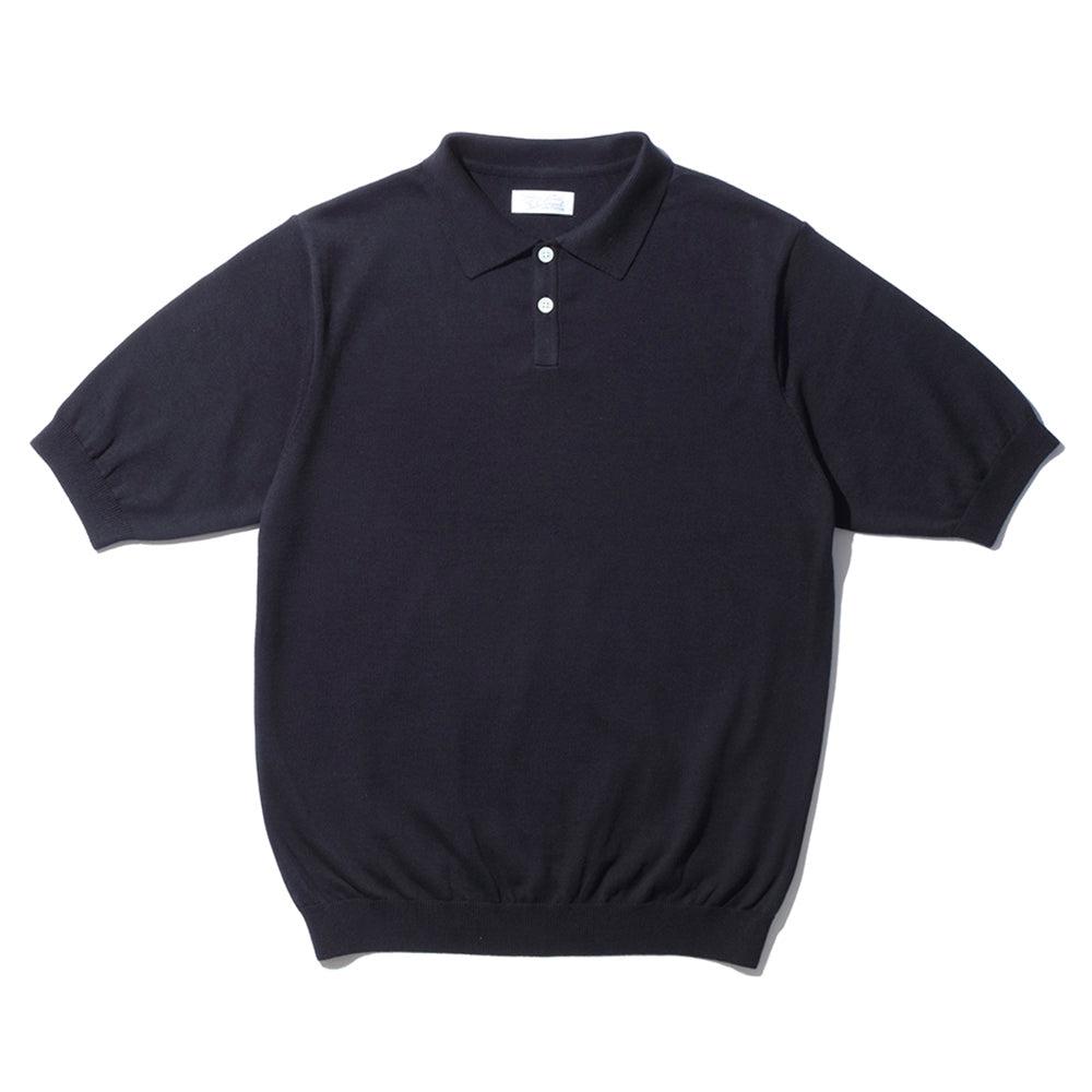 Orgueil Knit Polo Shirt Black-Tops-Clutch Cafe