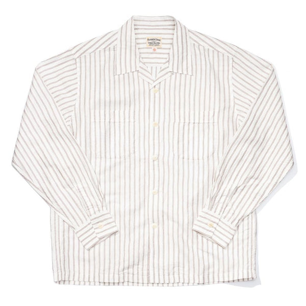 Pherrow's 20S-PL0S1 Spread Collar Shirt White-Clutch Cafe