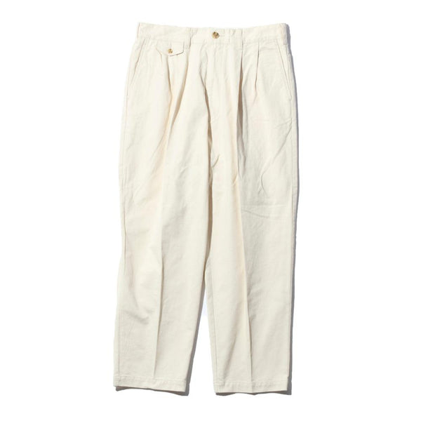 Pherrow's PTTP1 Pleated Chino Off White-Trousers-Clutch Cafe