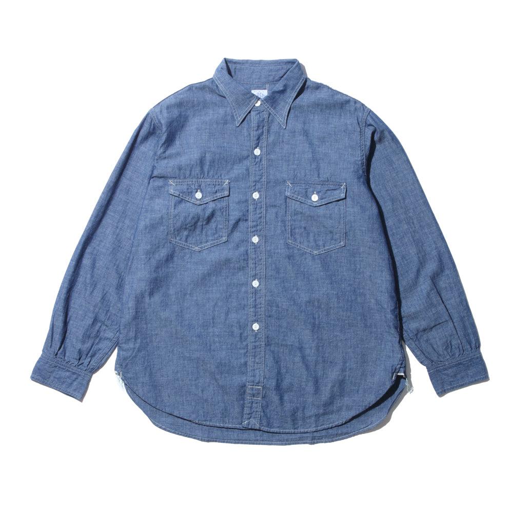 Post Overalls The Navy Cut 2 Shirt Chambray Blue – Clutch Cafe