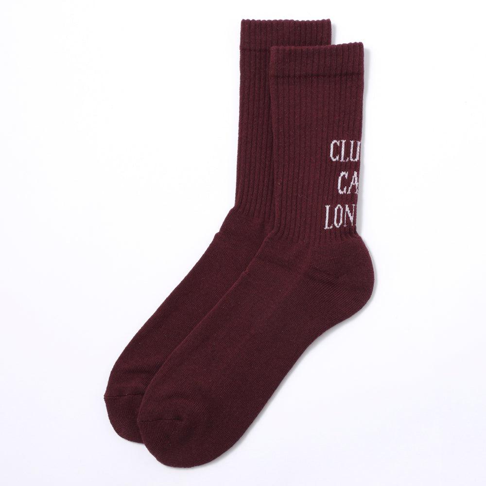 Roster Sox x Clutch Cafe London Ribbed Socks Burgundy-Socks-Clutch Cafe