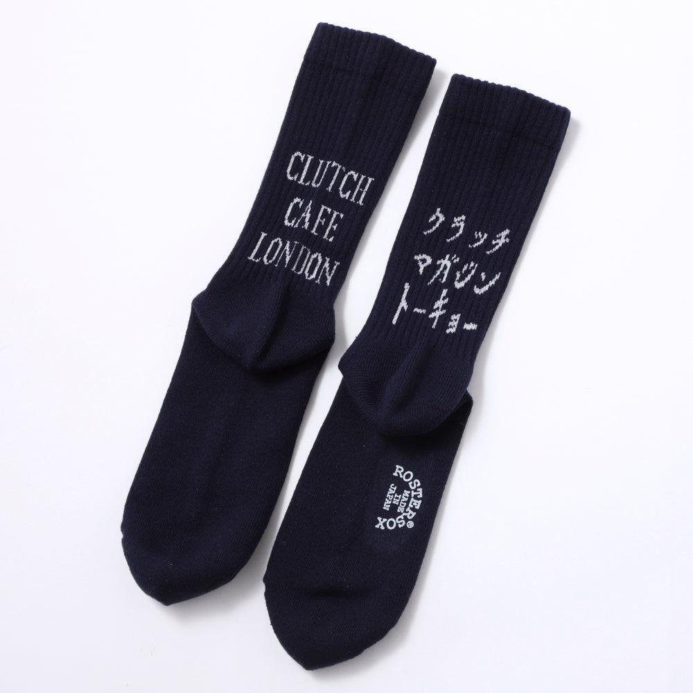Roster Sox x Clutch Cafe London Ribbed Socks Navy-Socks-Clutch Cafe