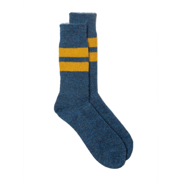 Rototo Brush Mohair Socks D. Blue-Socks-Clutch Cafe