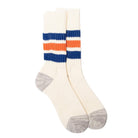 Rototo Coarse Ribbed Old School Crew Socks Blue/Orange-Socks-Clutch Cafe