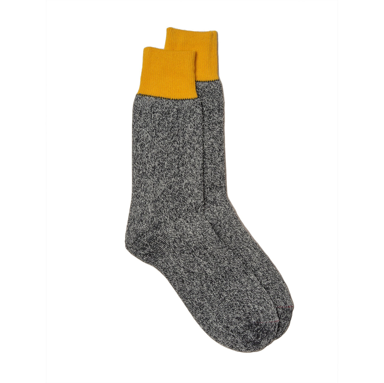 Rototo Double Face Crew Socks Silk Yellow/Charcoal-Socks-Clutch Cafe