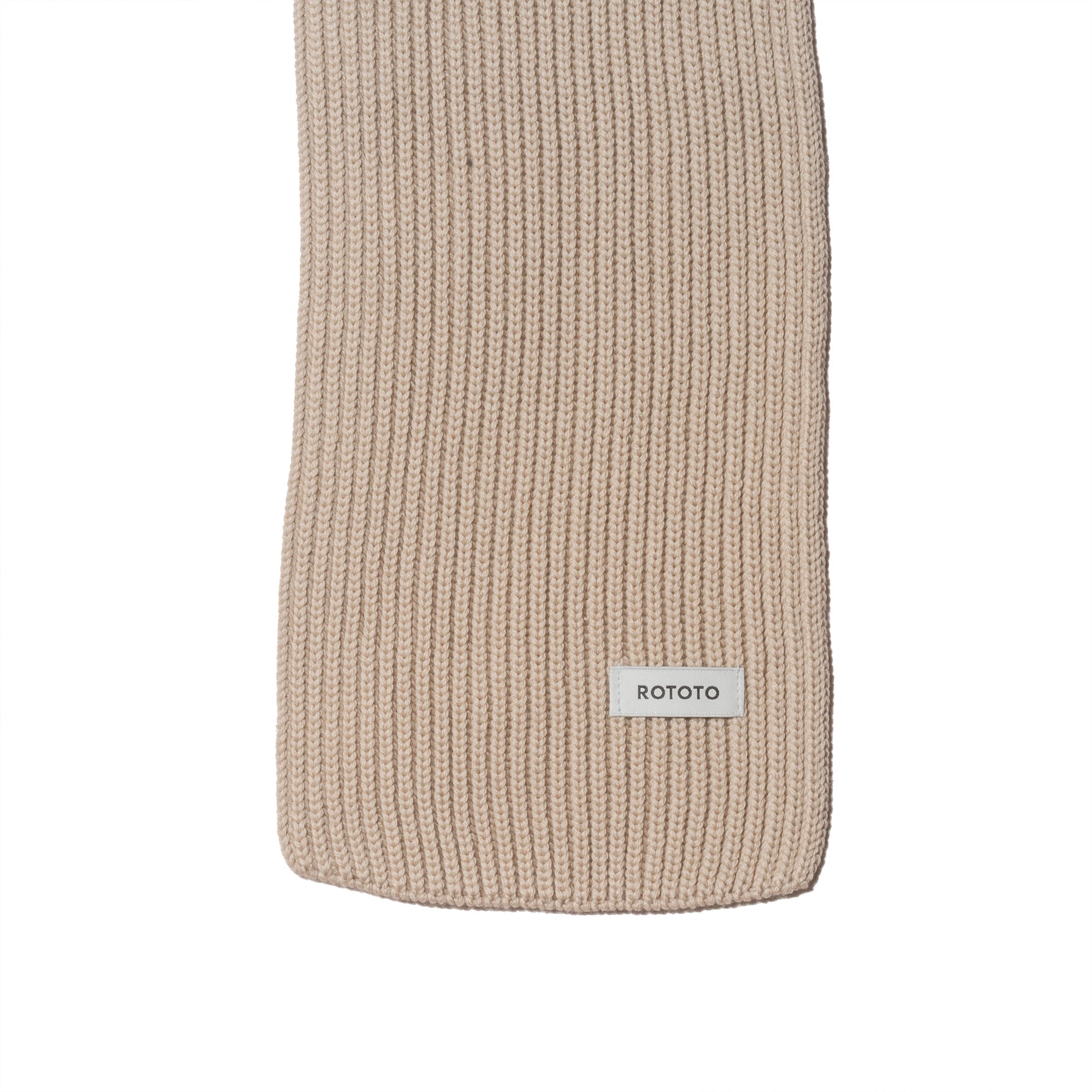 Rototo Cotton Extra Fine Merino 1 x 1 Muffler Grayage-Scarf-Clutch Cafe