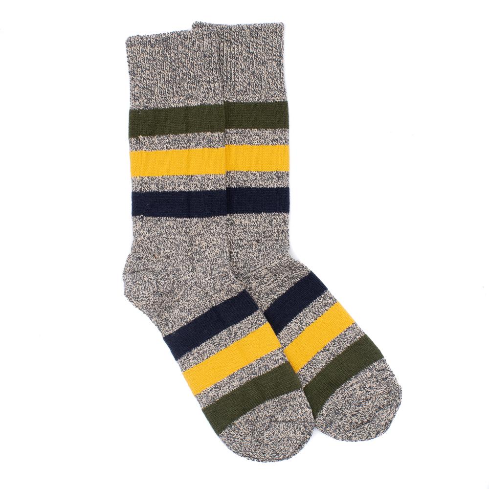 Rototo Park Stripe Socks D. Grey-Socks-Clutch Cafe