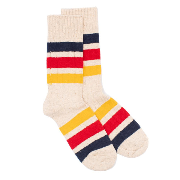 Rototo Park Stripe Socks Ivory-Socks-Clutch Cafe