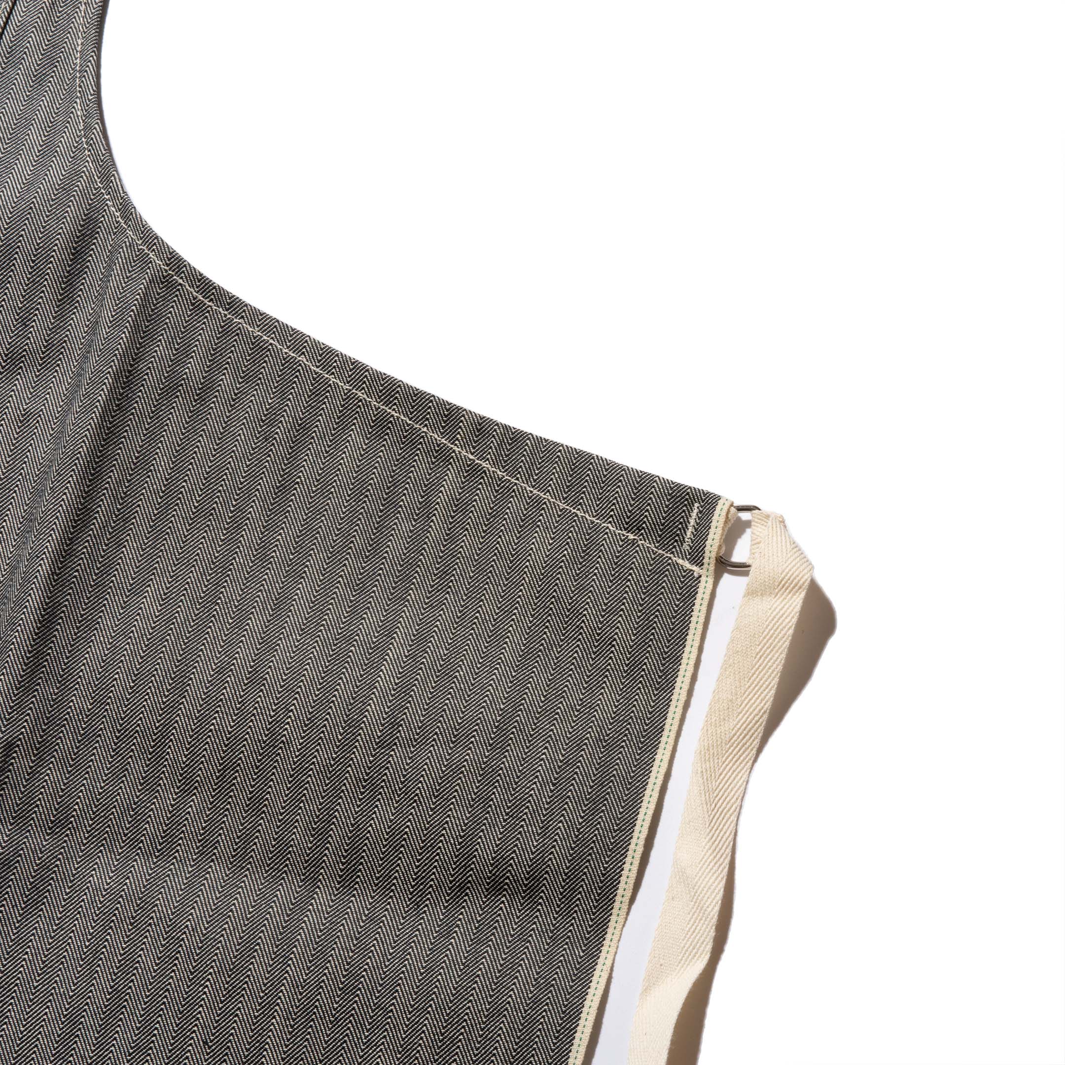 Stronghold DM057 Short Bib Apron 12.5oz Herringbone Selvage Denim-Apron-Clutch Cafe