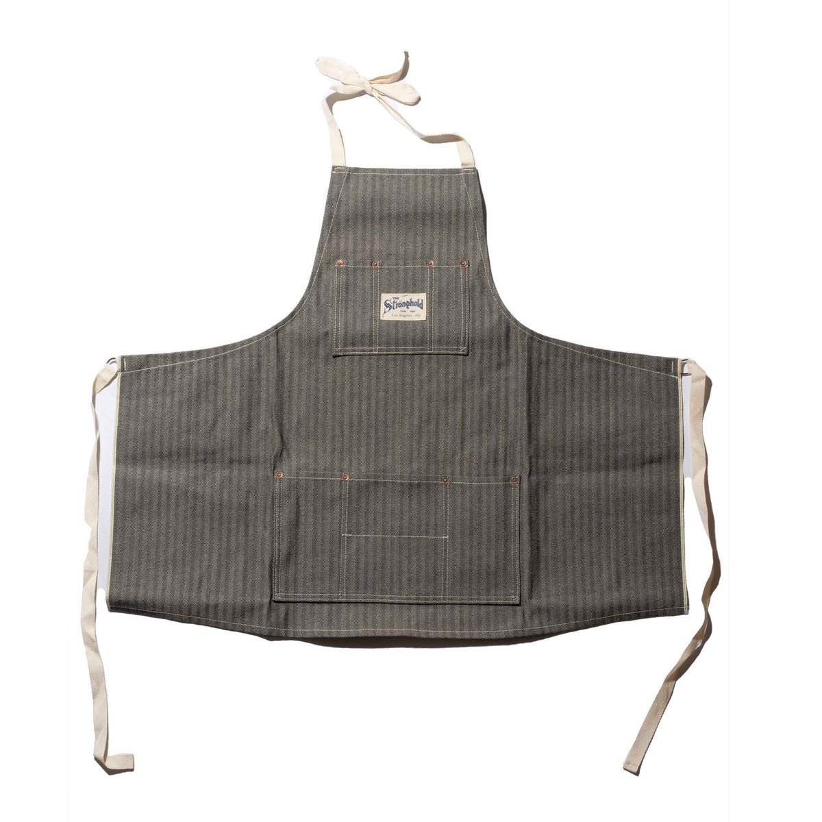 Stronghold DM057 Short Bib Apron Herringbone Selvage Denim