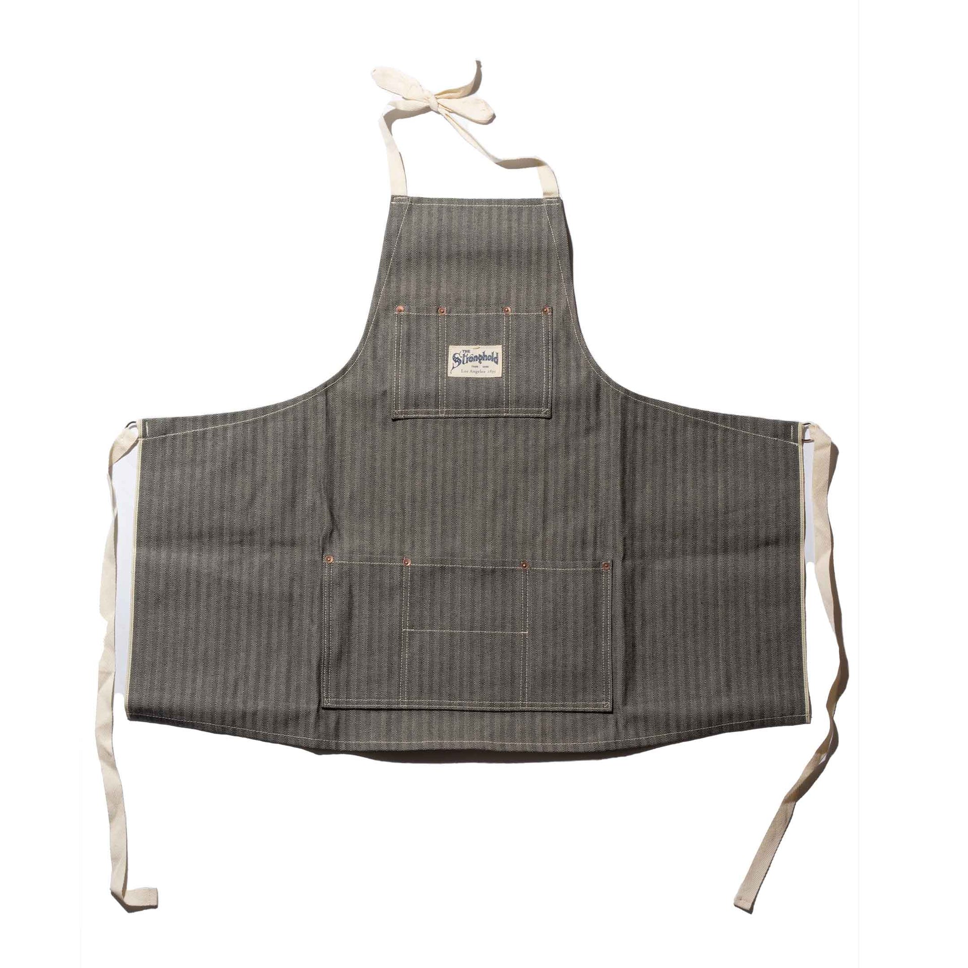 Stronghold DM057 Short Bib Apron Herringbone Selvage Denim