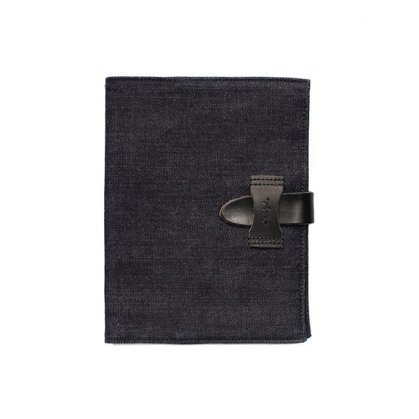 Sturdy Denim Notebook Cover Black-Accessories-Clutch Cafe