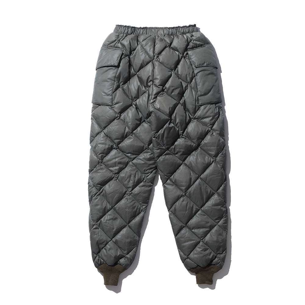 The Real McCoy's Quilted Down Trousers Olive-Trousers-Clutch Cafe