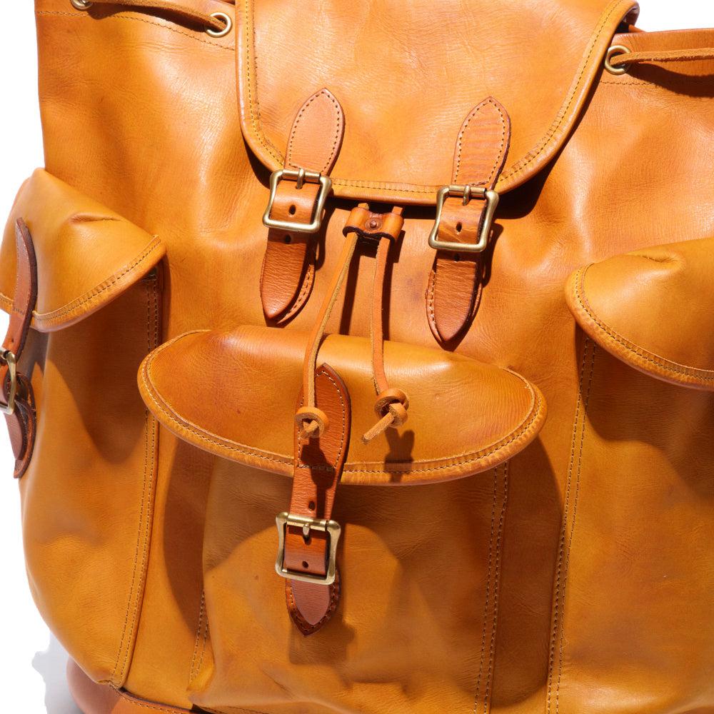 Vasco Leather Army Rucksack Mustard Camel-Bag-Clutch Cafe