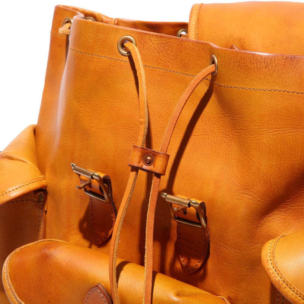 Vasco Leather Army Rucksack Mustard Camel-Bag-Clutch Cafe