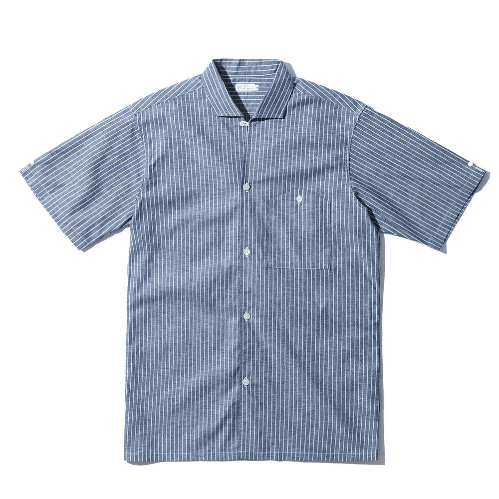 Warehouse & Co Lot. 3091 Open Collar Shirt Indigo Base Stripe-Shirt-Clutch Cafe