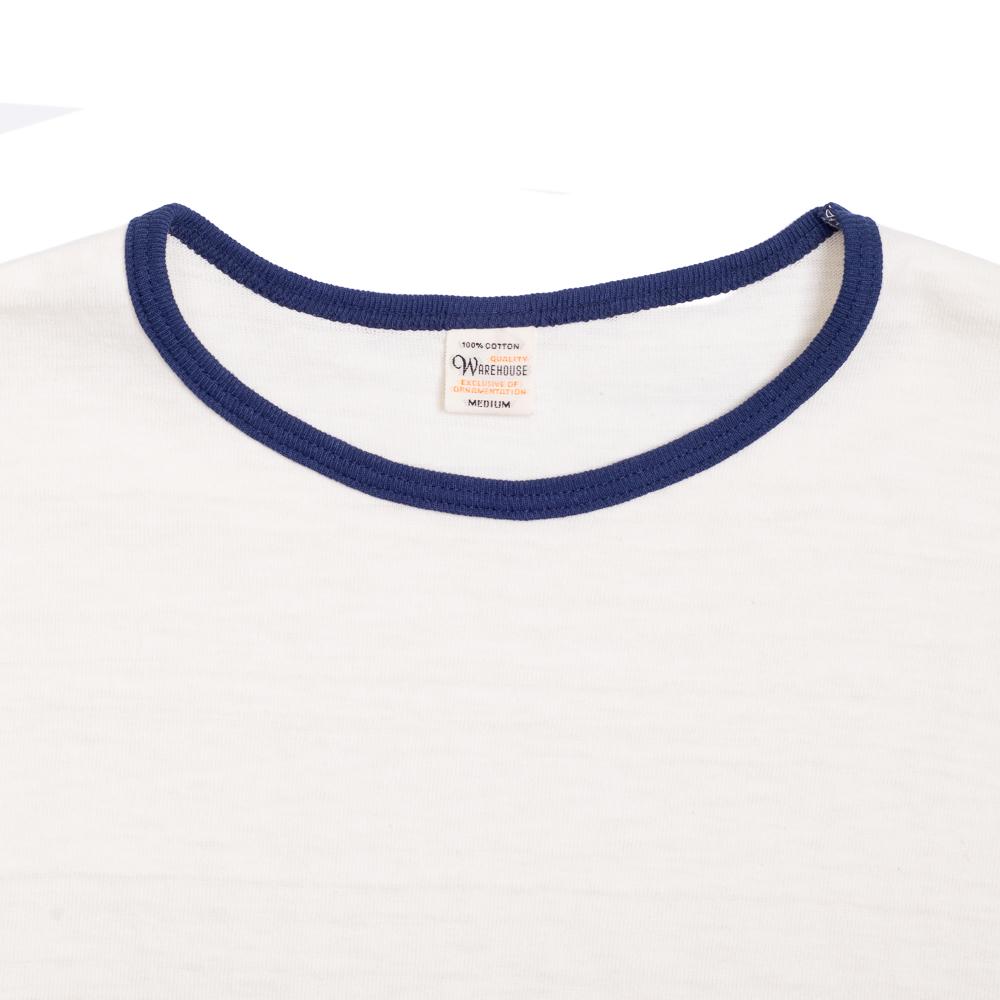 Warehouse & Co Lot. 4059 Ringer T-shirt Cream/Navy-T-shirt-Clutch Cafe