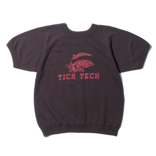 Warehouse & Co Lot. 4084 'Tick Tech' S/S Sweatshirt Charcoal-S/S Sweatshirt-Clutch Cafe