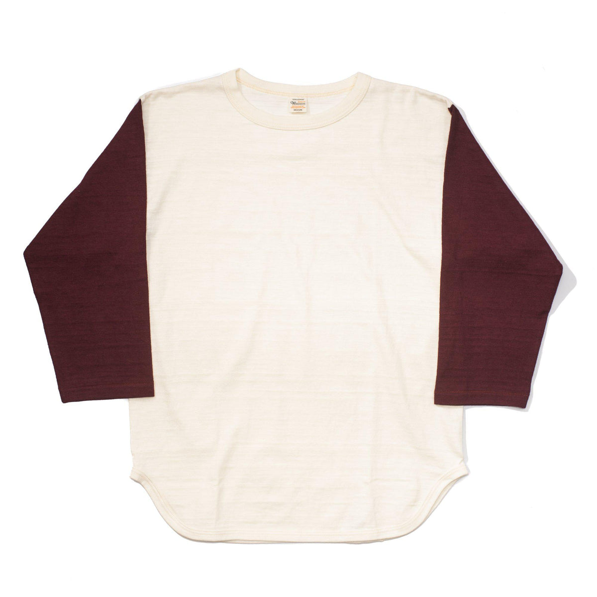 & Lot. 4800 Baseball Tee Cream Bordeaux