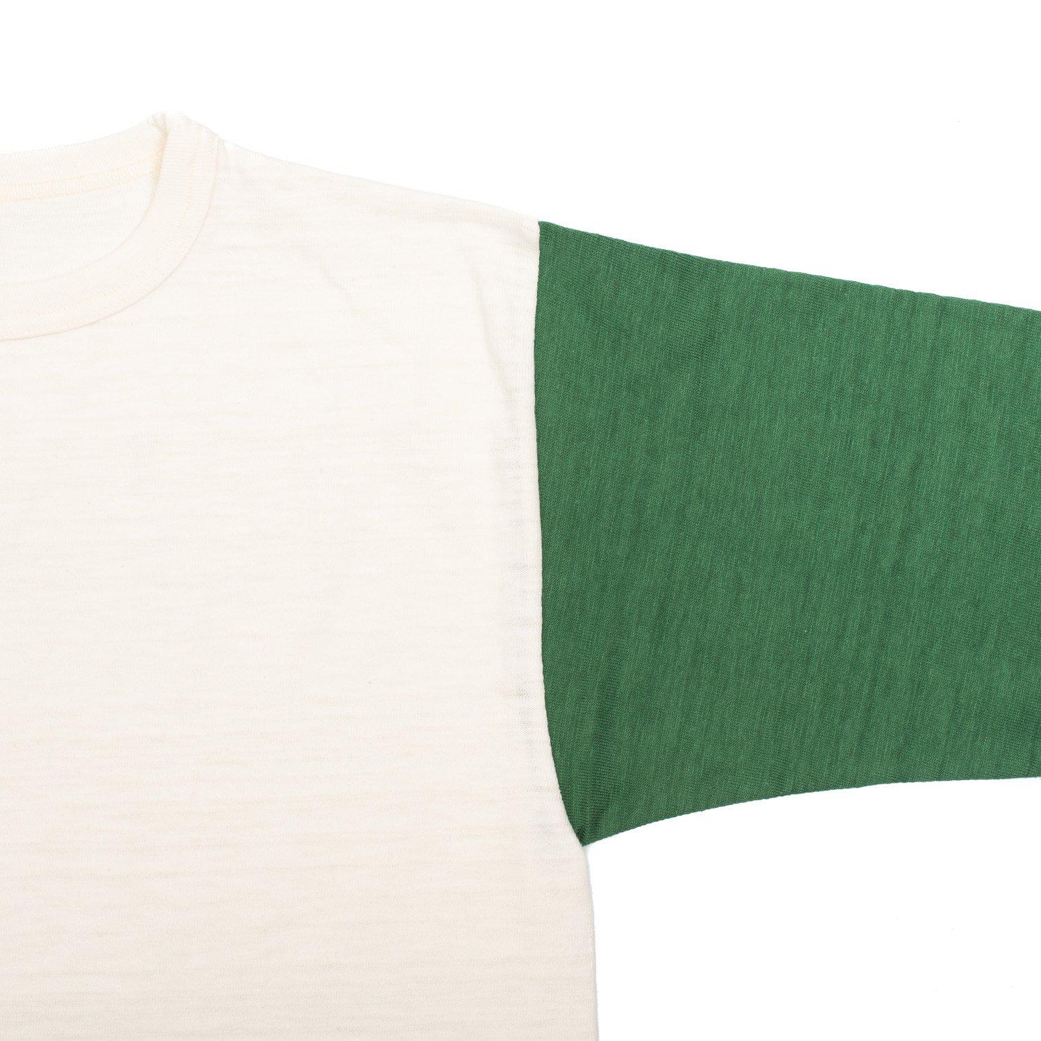 Warehouse 4800 Baseball Tee Cream/Green-T-shirt-Clutch Cafe