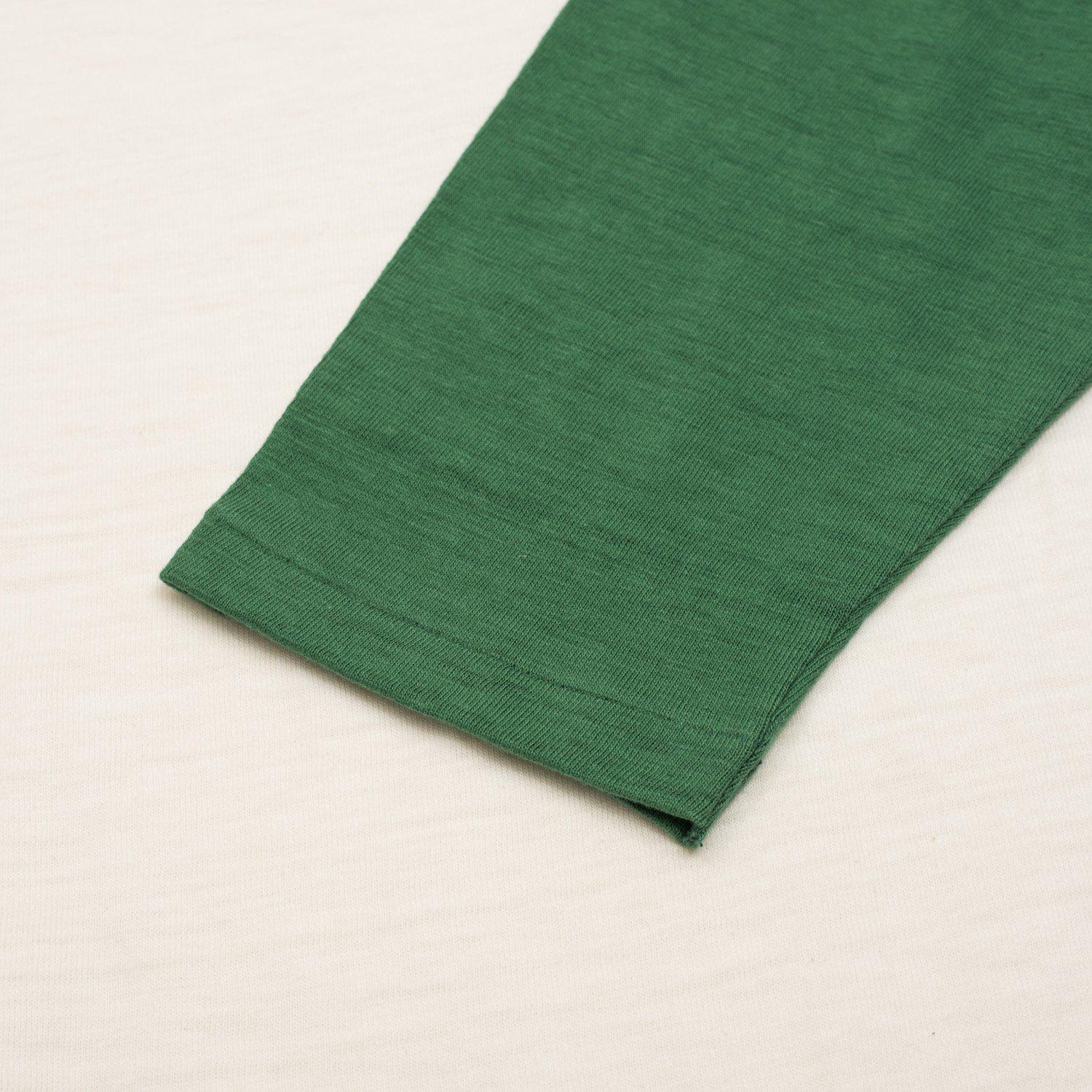 Warehouse 4800 Baseball Tee Cream/Green-T-shirt-Clutch Cafe