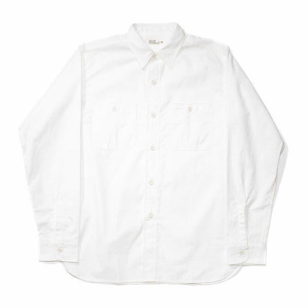 Warehouse Duck Digger 3076 Chambray Work Shirt White-Shirts-Clutch Cafe