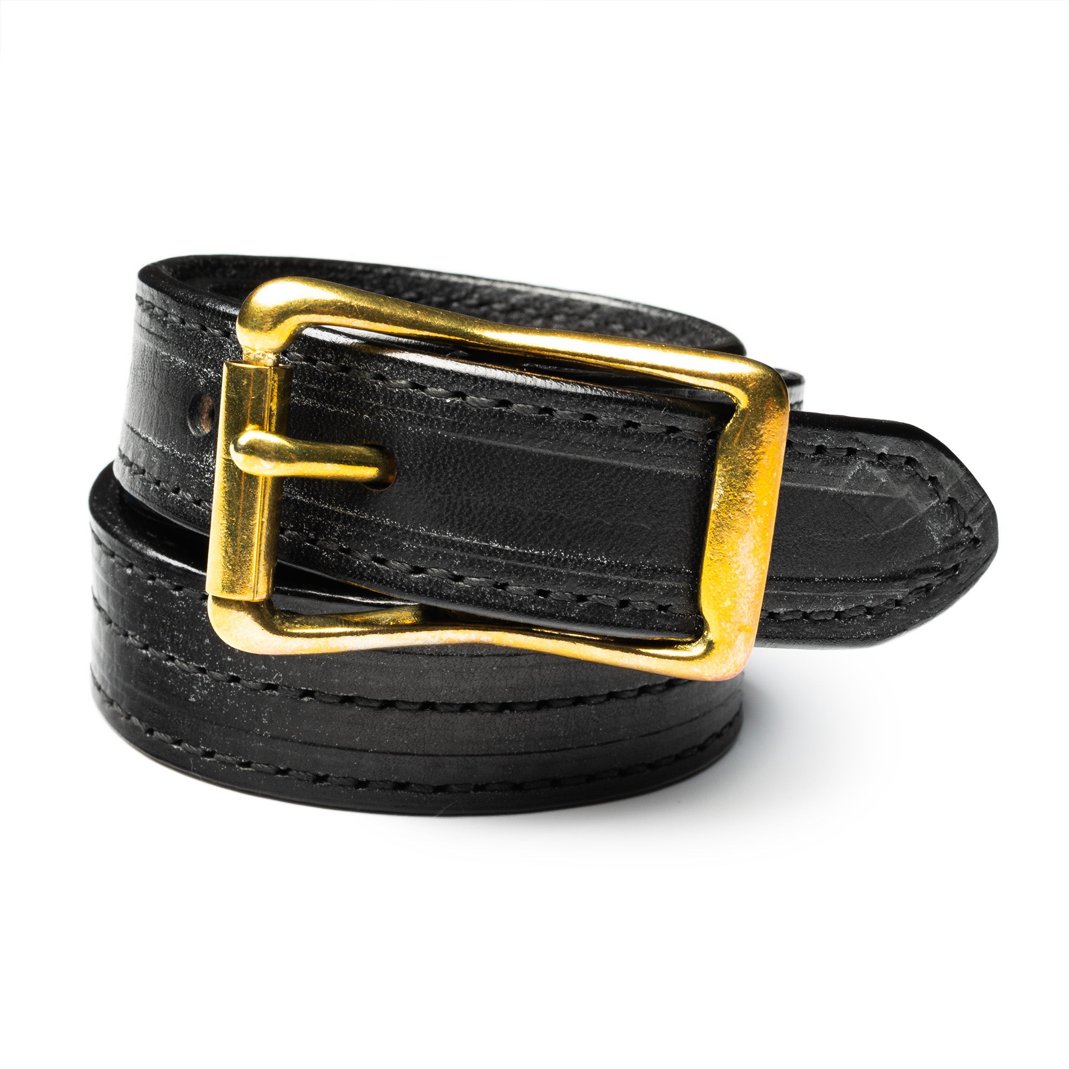 Yuketen 1" Triple Stitch Belt Black w/Black Stitch-Belt-Clutch Cafe