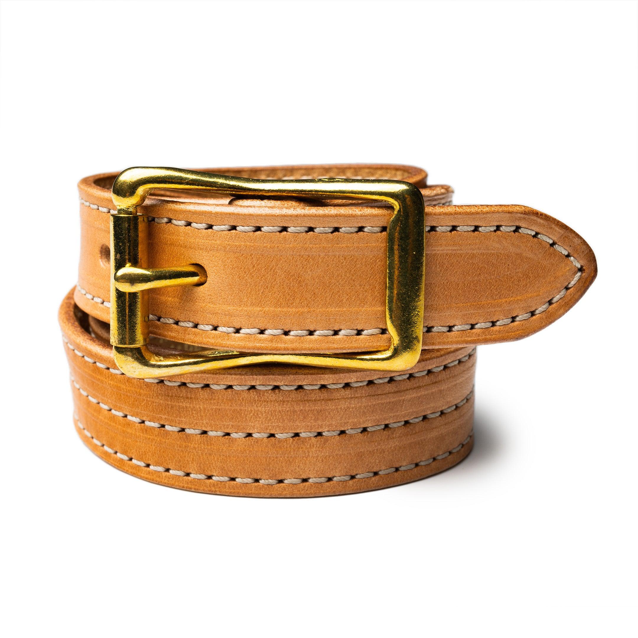Yuketen 1" Triple Stitch Belt Russet w/Natural Stitch-Belt-Clutch Cafe